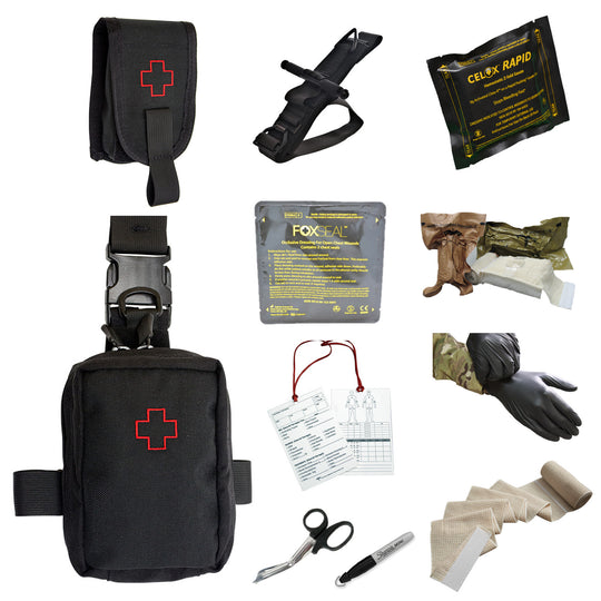 Patrol IFAK Filled w/ Patrol Tourniquet Pouch & SOFTT-W Tourniquet, LASD Contents